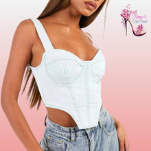 Load image into Gallery viewer, Denim Corset Top
