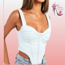 Load image into Gallery viewer, Denim Corset Top
