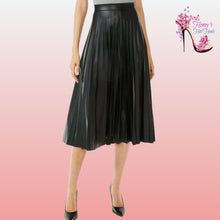 Load image into Gallery viewer, Faux Leather Pleated Skirt
