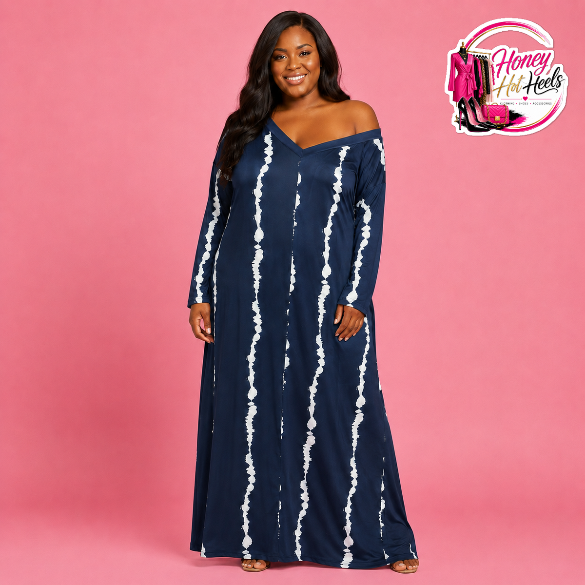 Plus Off Shoulder Maxi Dress