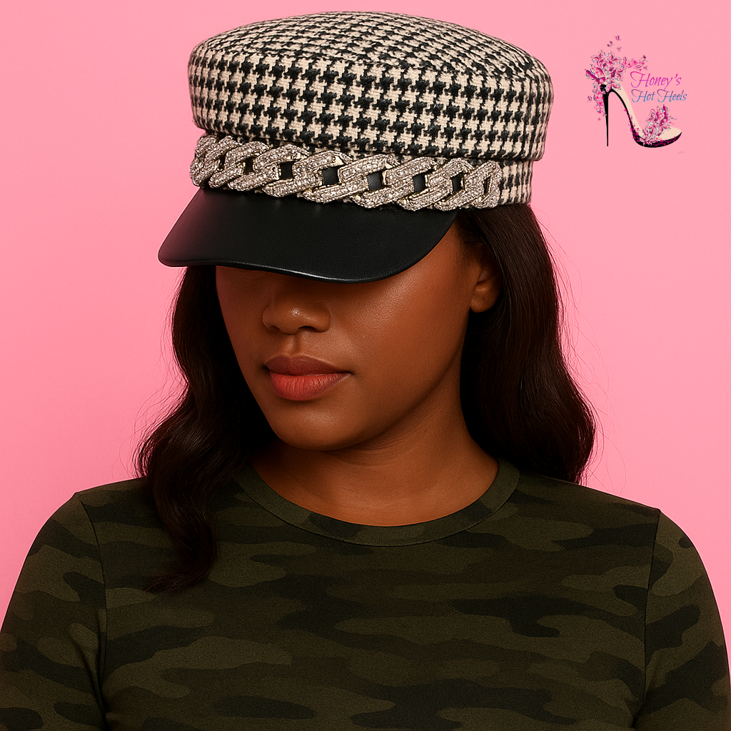 Houndstooth Captain's Hat
