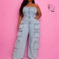 Plus Adelaide Denim Jumpsuit