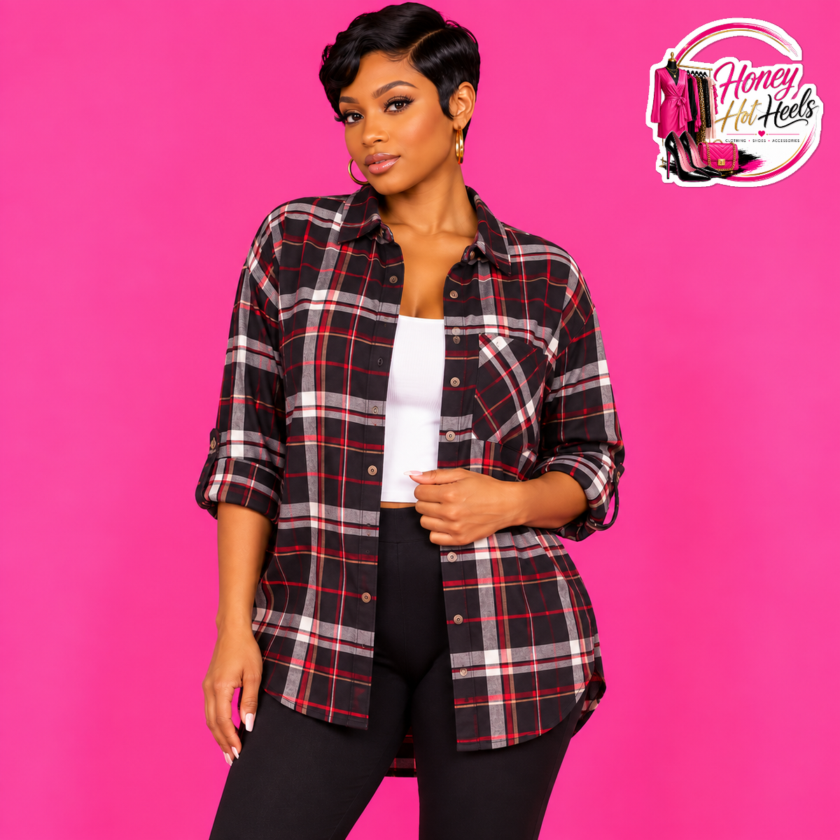 Flannel Plaid Top