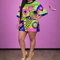 Anissa Colorful Sequin Tshirt Dress