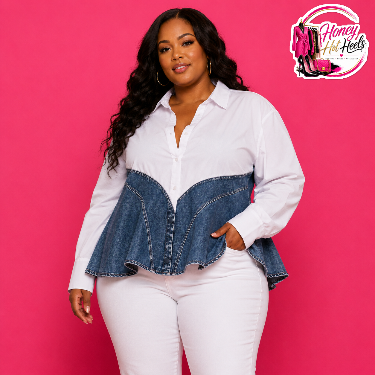 Plus Kira Peplum Top