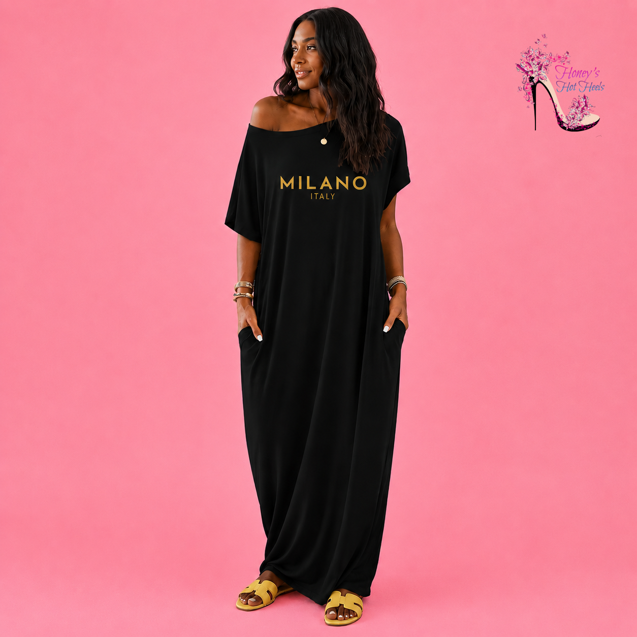 Milano B Off Shoulder Dress