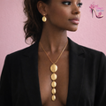 Tina Gold Necklace & Earring Set