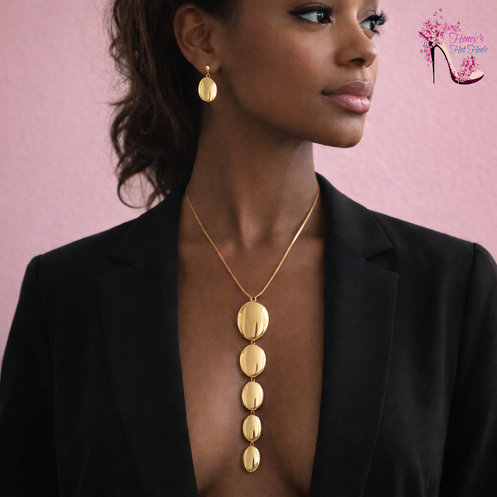 Tina Gold Necklace & Earring Set