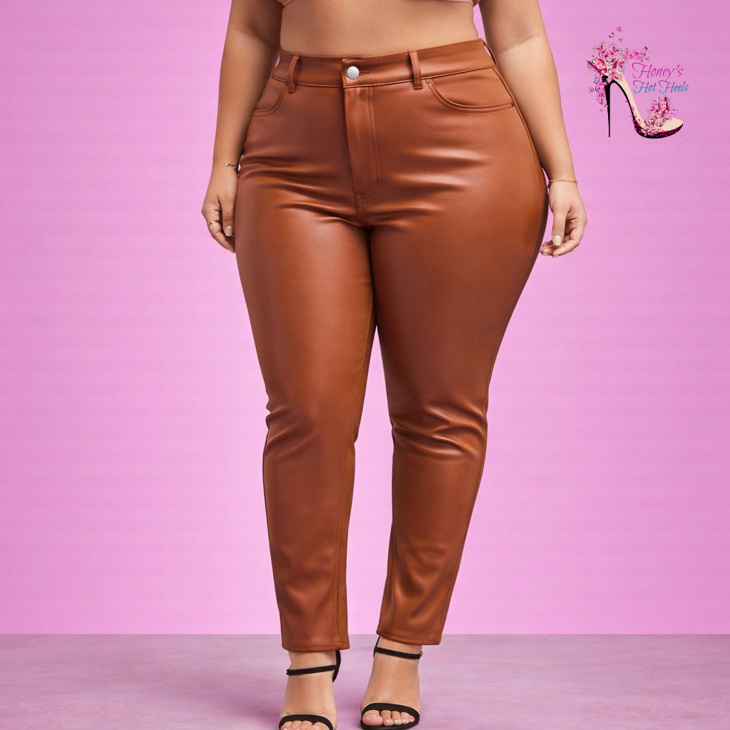 Plus Faux Leather Pants (2 colors available)