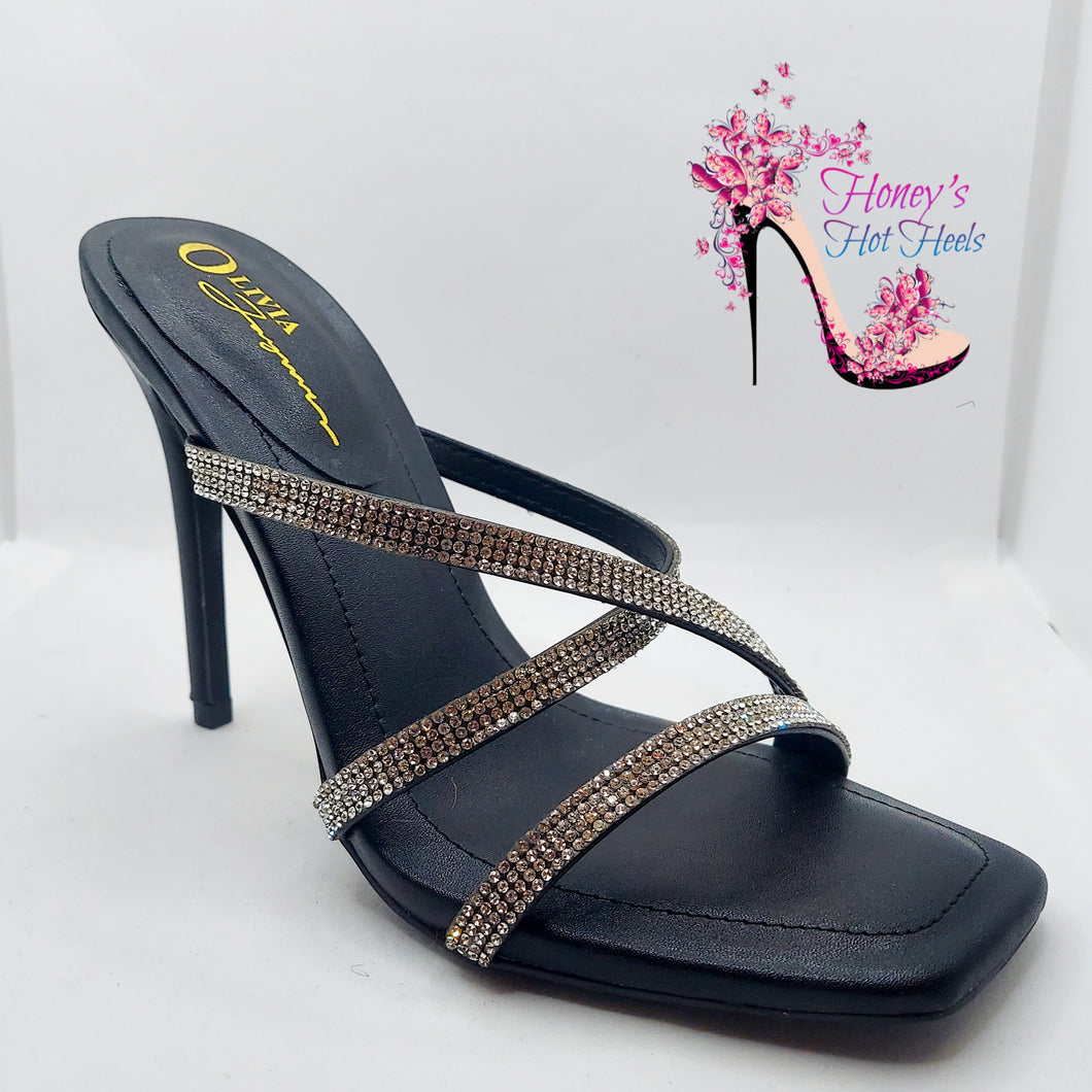 Jody Black Diamond Heel Sandals