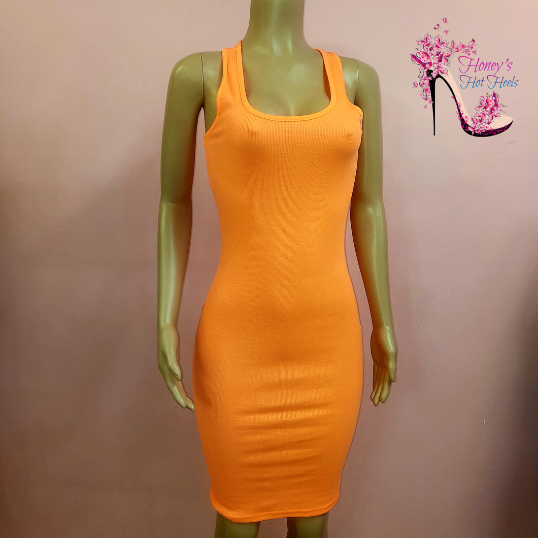 Neon Ribbed Dress