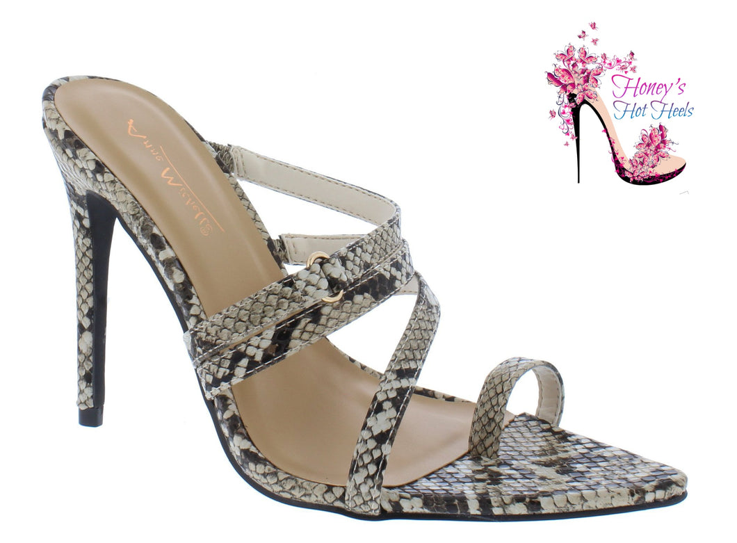 Exceptional Snake Heels Sandals